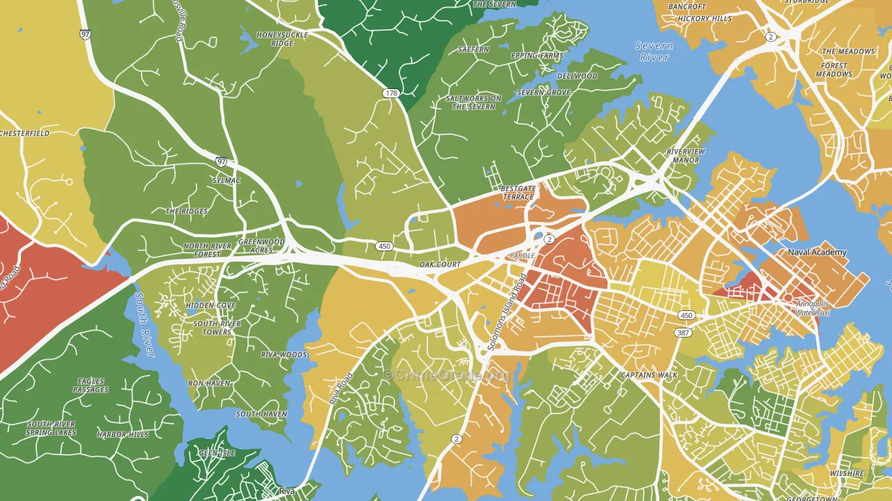 Parole, MD Map of Drug-Related Crime Rates