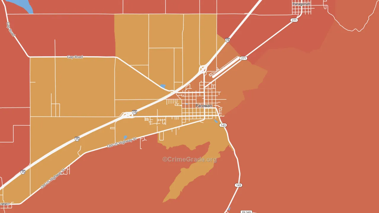 Parowan, UT Map of Drug-Related Crime Rates