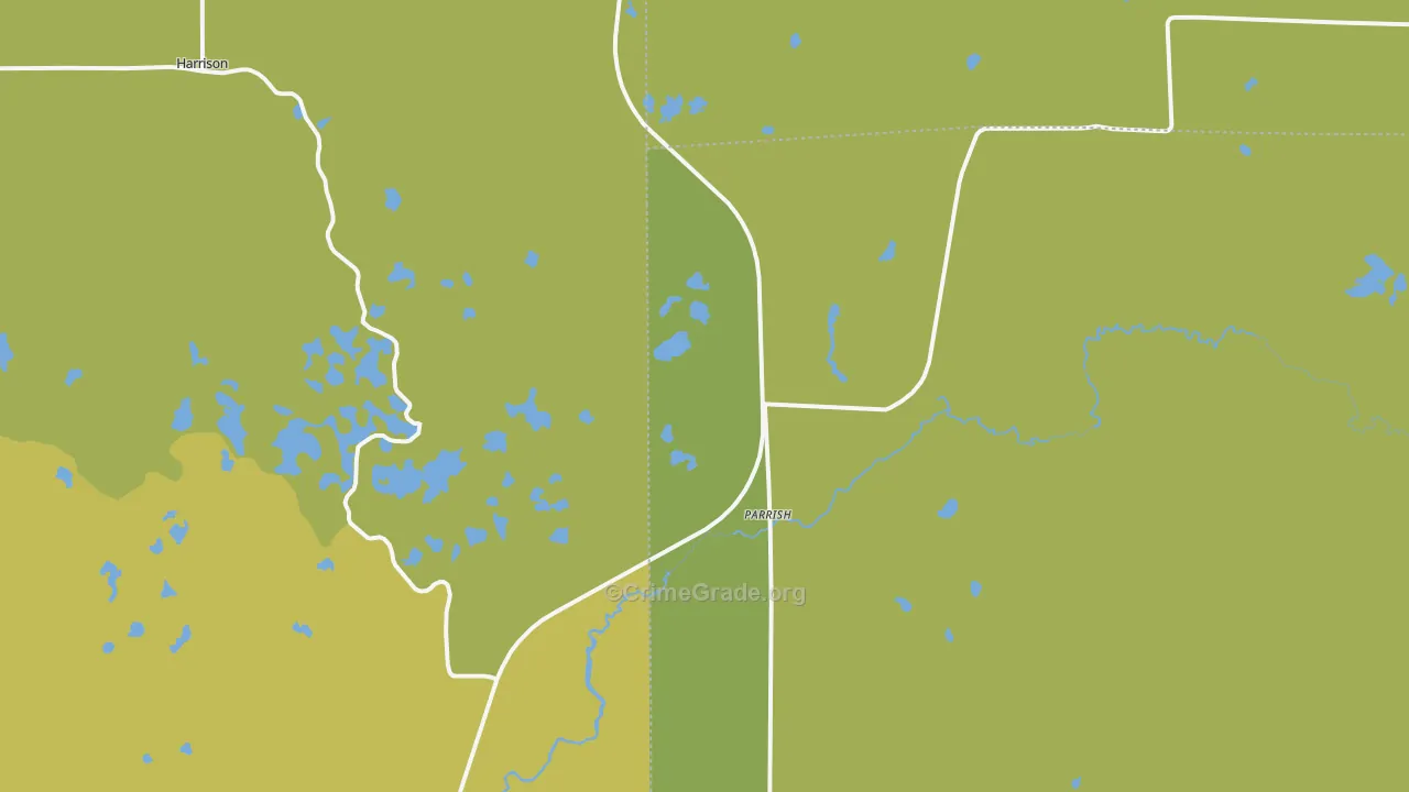 Parrish, WI Map of Drug-Related Crime Rates