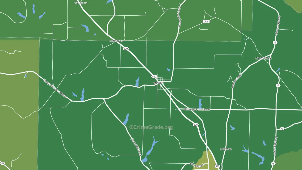 Parrott, GA Map of Drug-Related Crime Rates