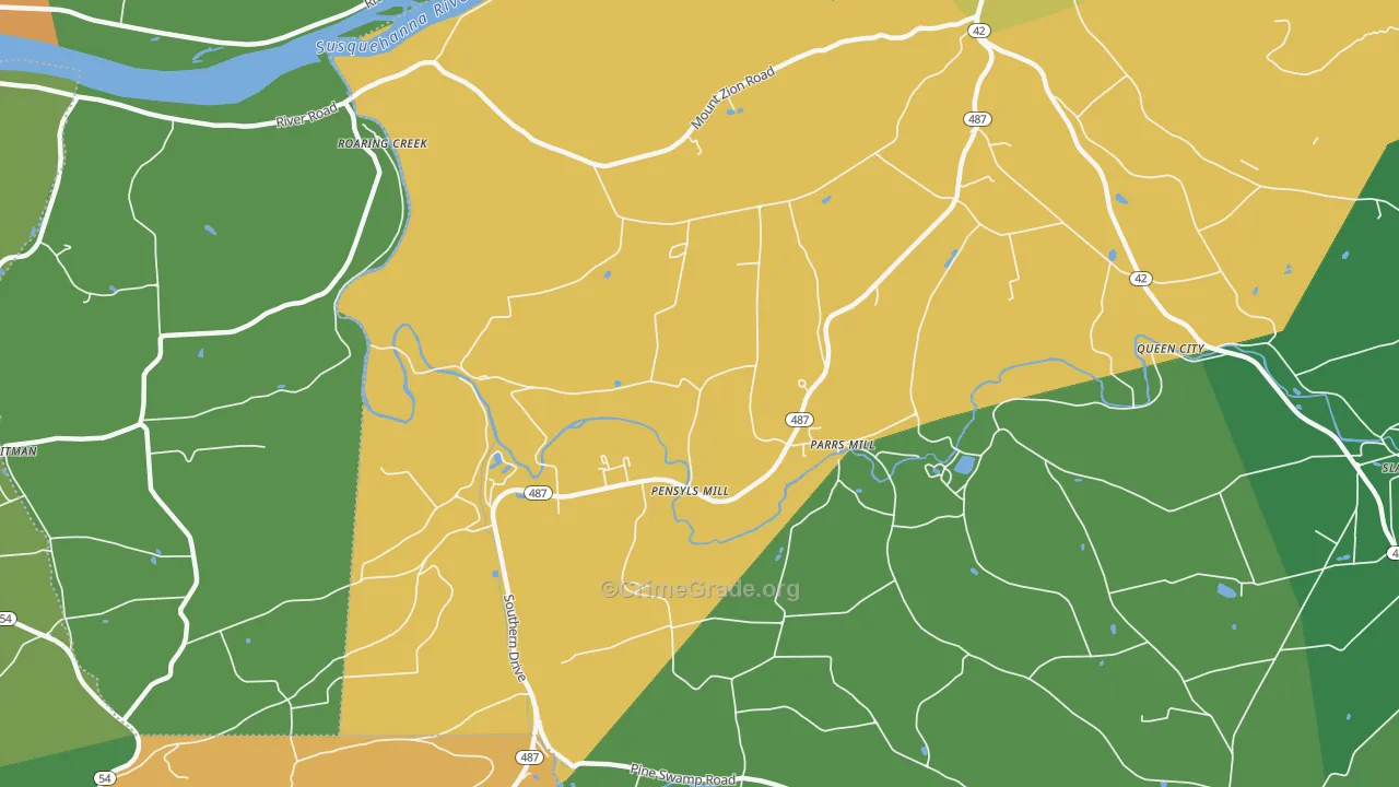 Parrs Mill, PA Map of Drug-Related Crime Rates