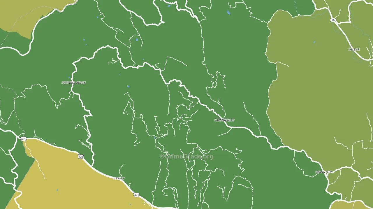 Parsonville, NC Map of Drug-Related Crime Rates