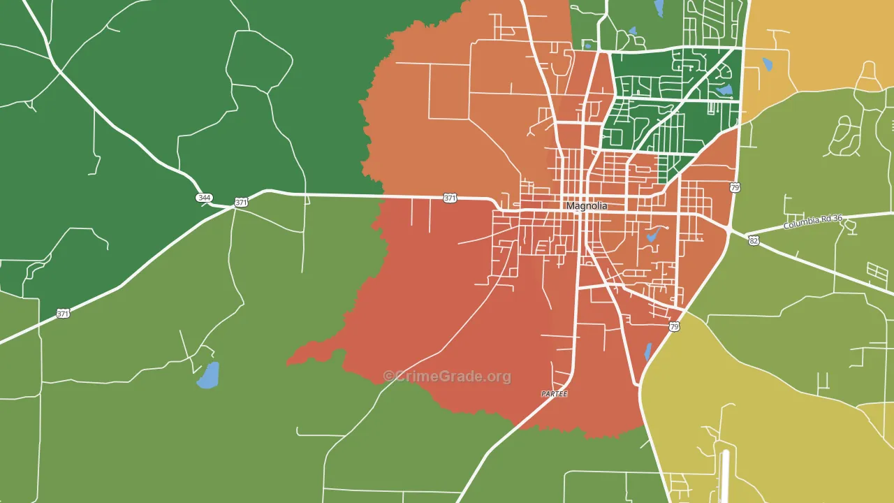 Partee, AR Map of Drug-Related Crime Rates