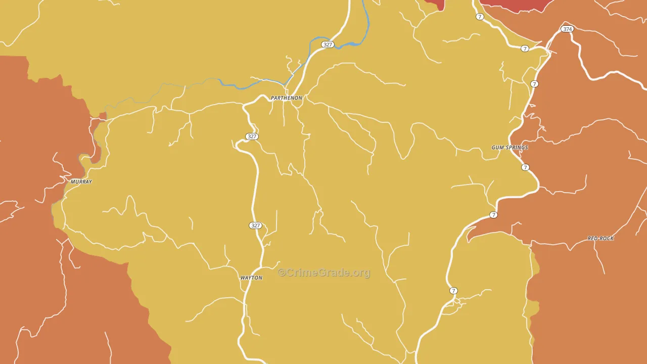 Parthenon, AR Map of Drug-Related Crime Rates