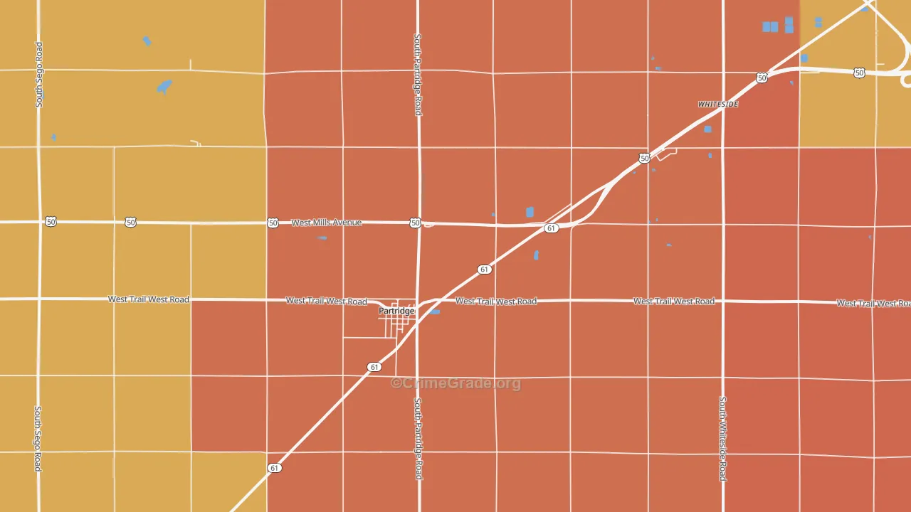 Partridge, KS Map of Drug-Related Crime Rates