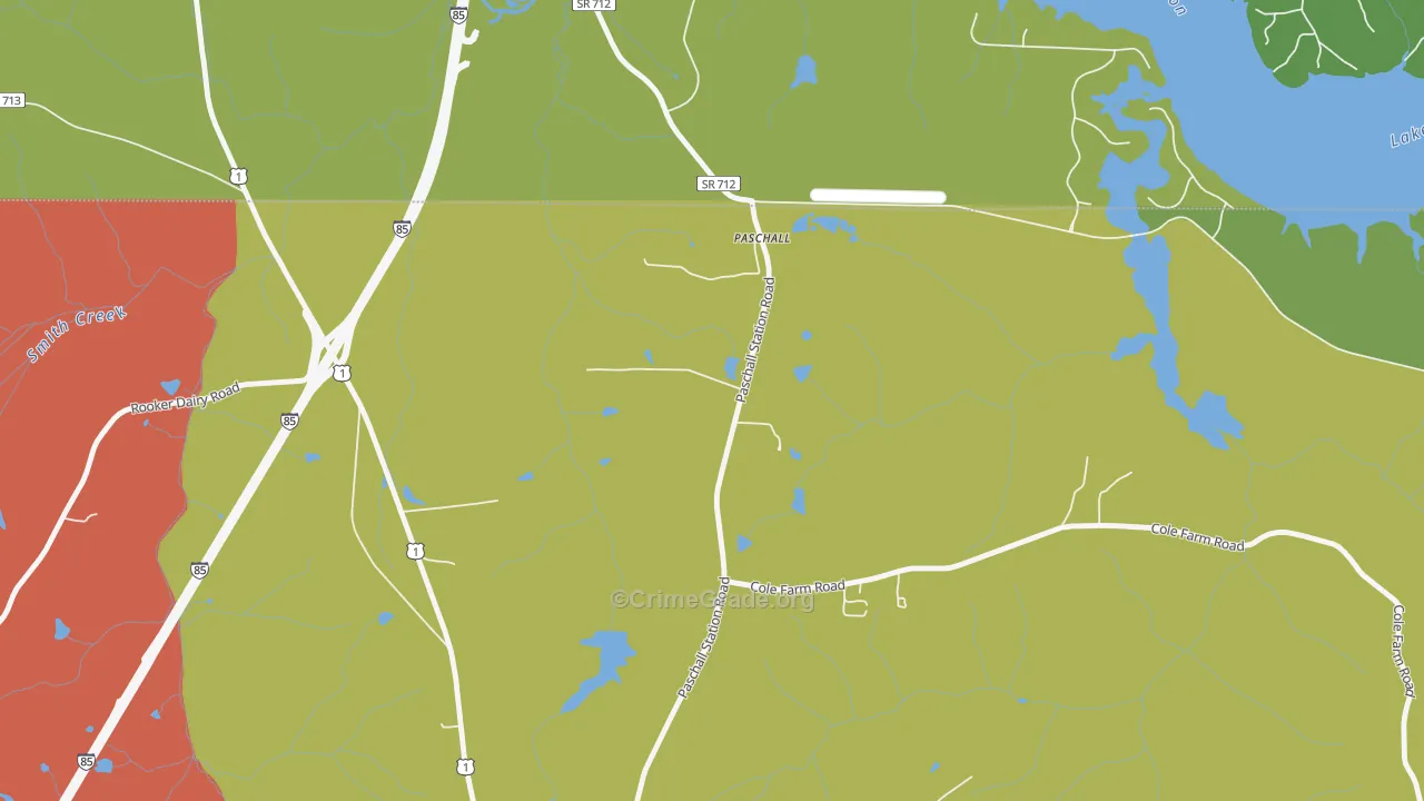 Paschall, NC Map of Drug-Related Crime Rates