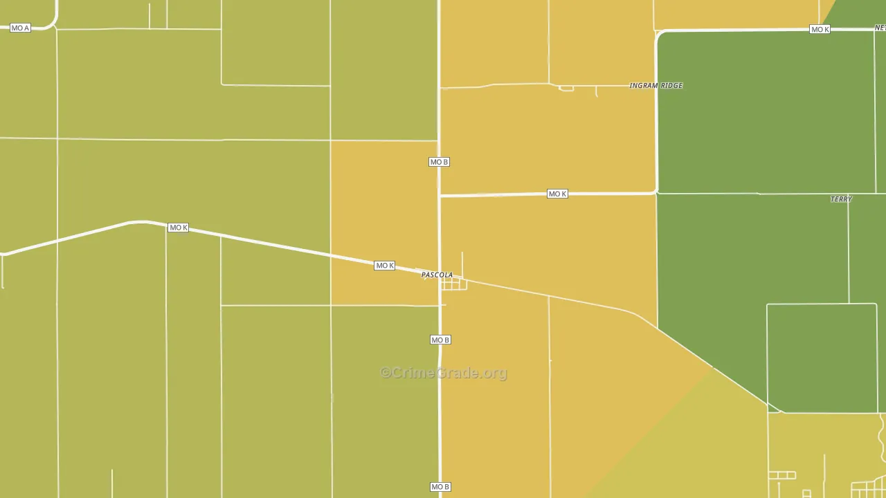 Pascola, MO Map of Drug-Related Crime Rates
