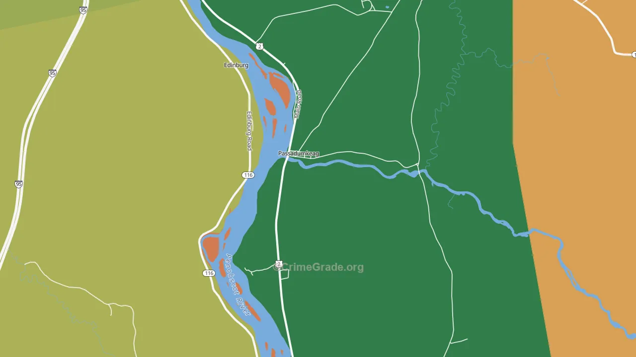 Passadumkeag, ME Map of Drug-Related Crime Rates