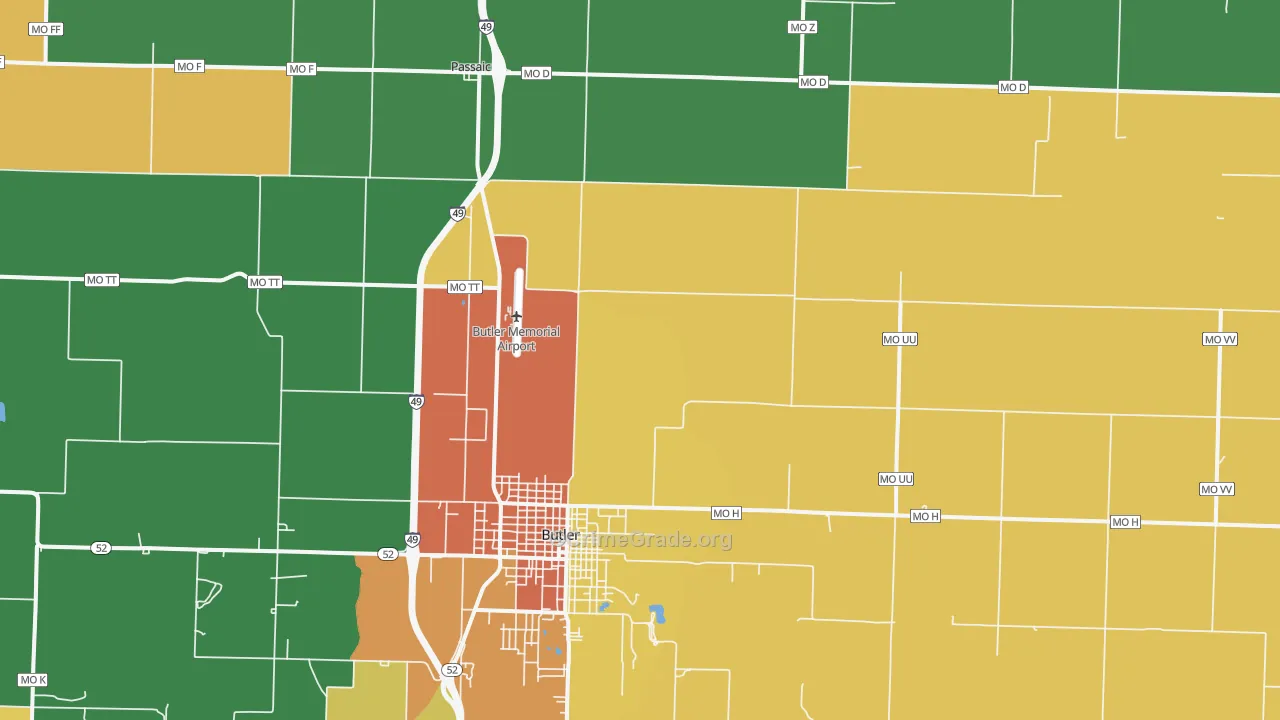Passaic, MO Map of Drug-Related Crime Rates