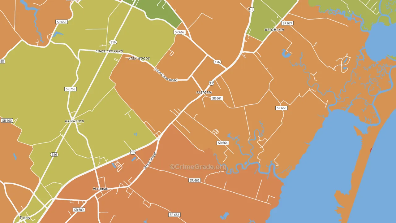 Pastoria, VA Map of Drug-Related Crime Rates
