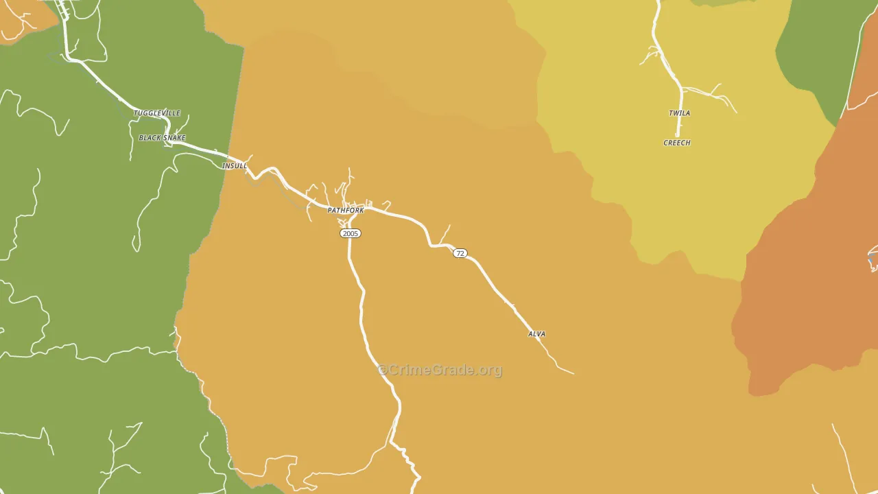 Pathfork, KY Map of Drug-Related Crime Rates