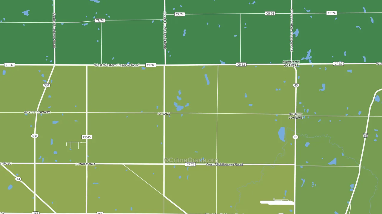 Patmos, OH Map of Drug-Related Crime Rates