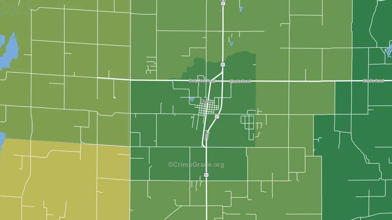 Patoka, IL Map of Drug-Related Crime Rates