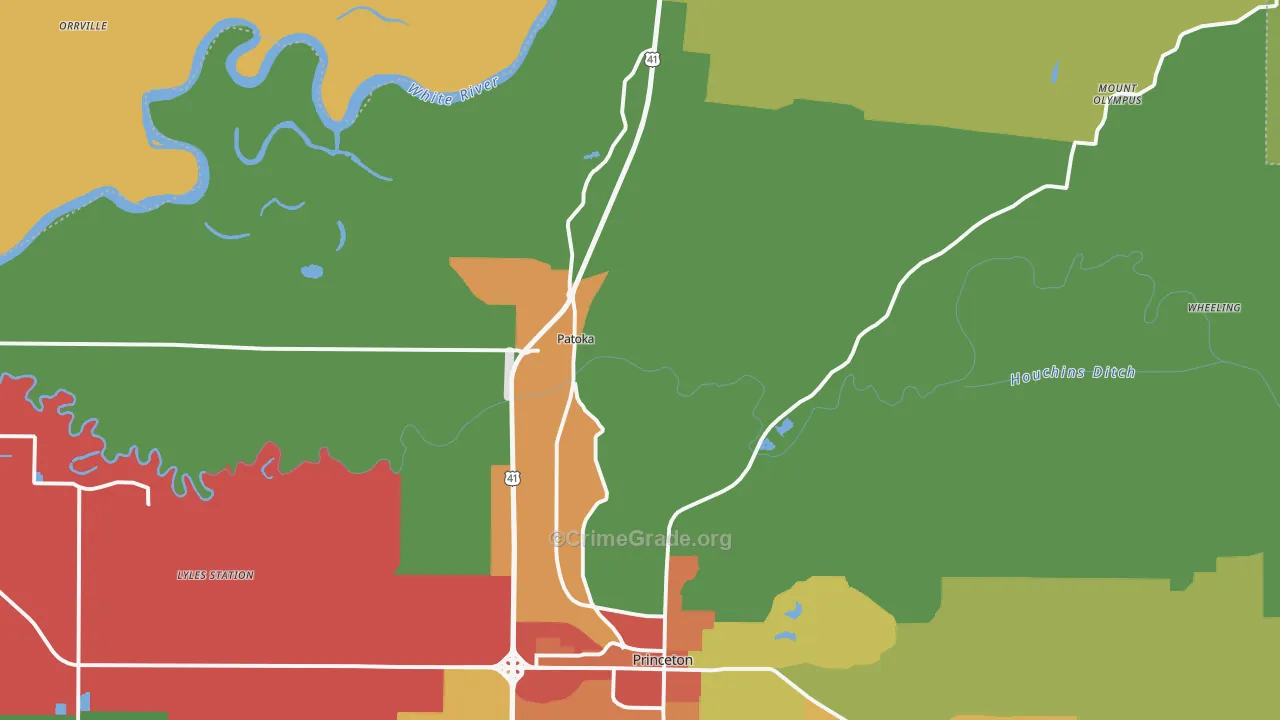 Patoka, IN Map of Drug-Related Crime Rates