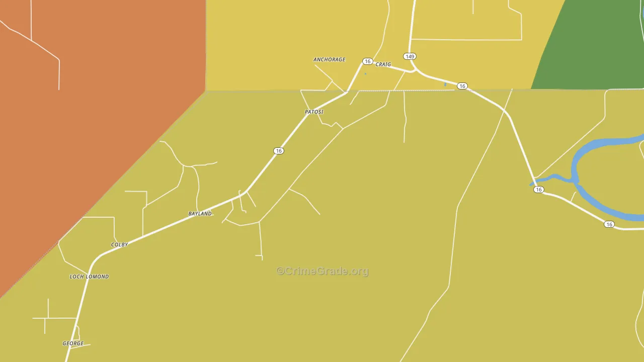 Patosi, MS Map of Drug-Related Crime Rates