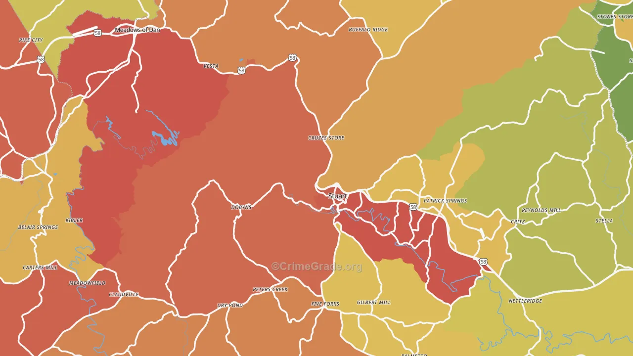 Patrick County, VA Map of Drug-Related Crime Rates
