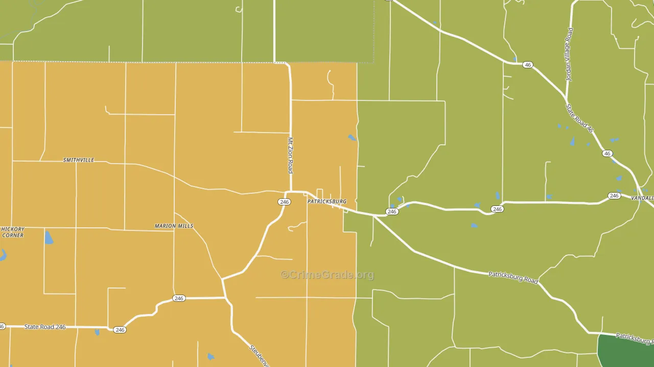 Patricksburg, IN Map of Drug-Related Crime Rates