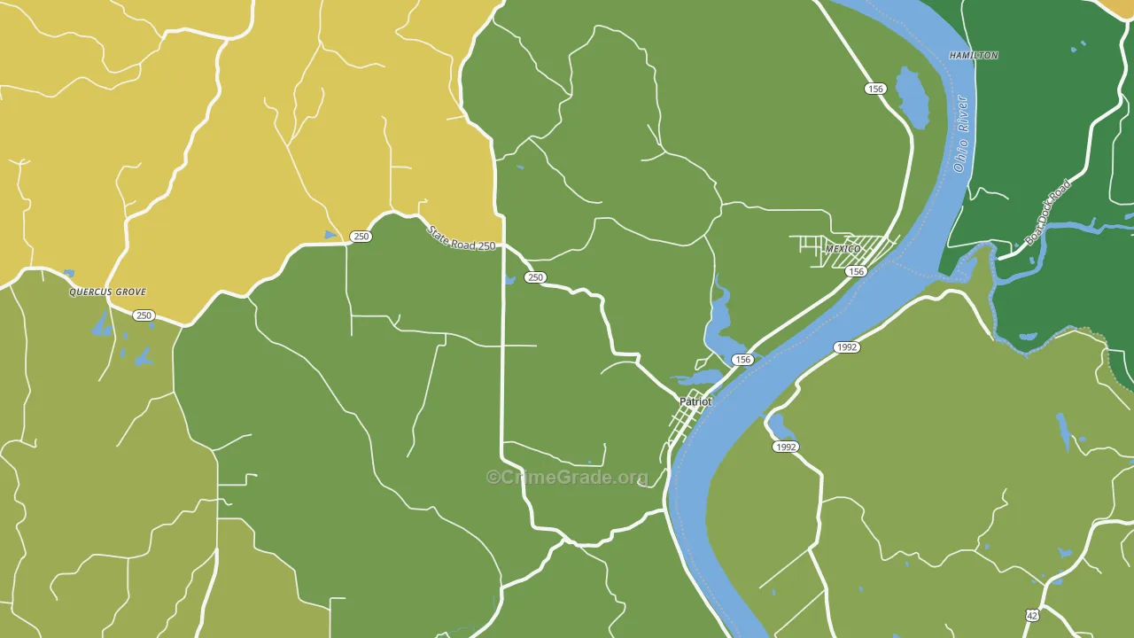 Patriot, IN Map of Drug-Related Crime Rates