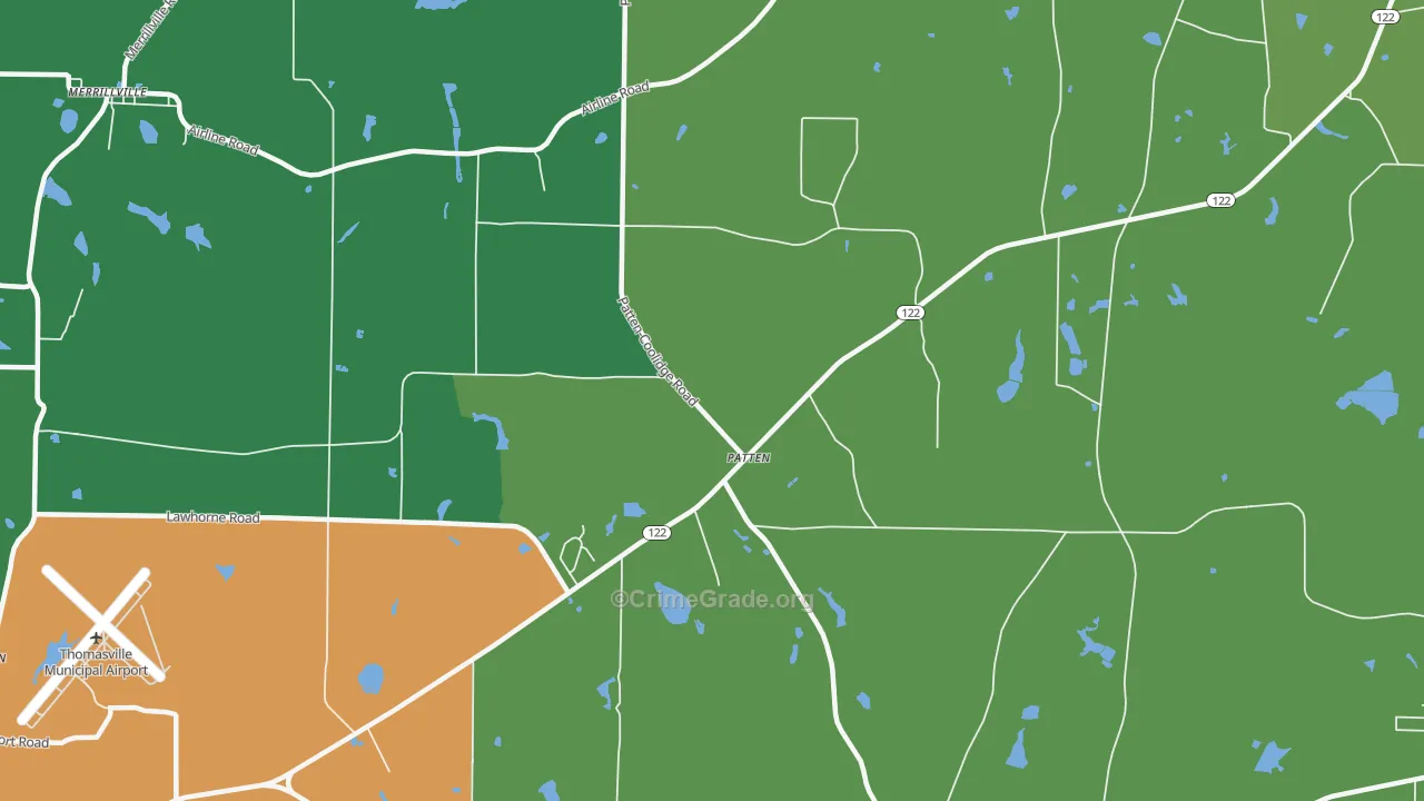 Patten, GA Map of Drug-Related Crime Rates