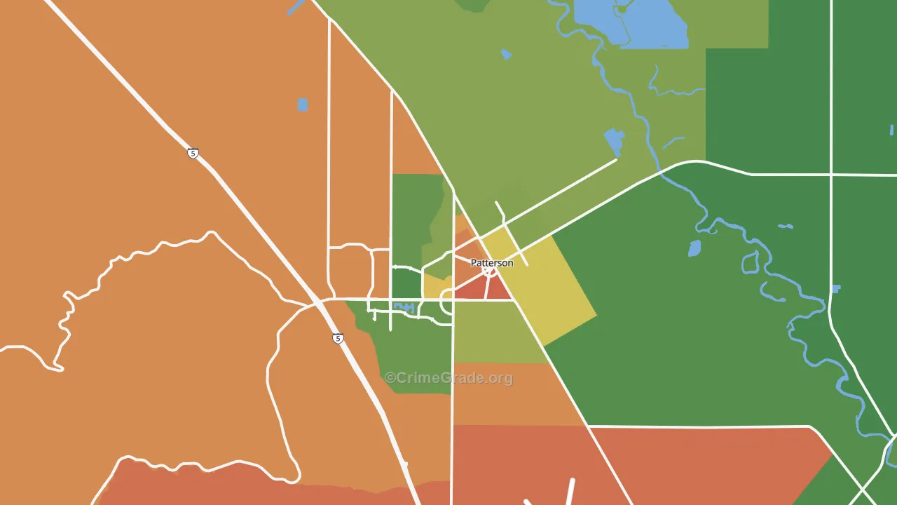 Patterson, CA Map of Drug-Related Crime Rates