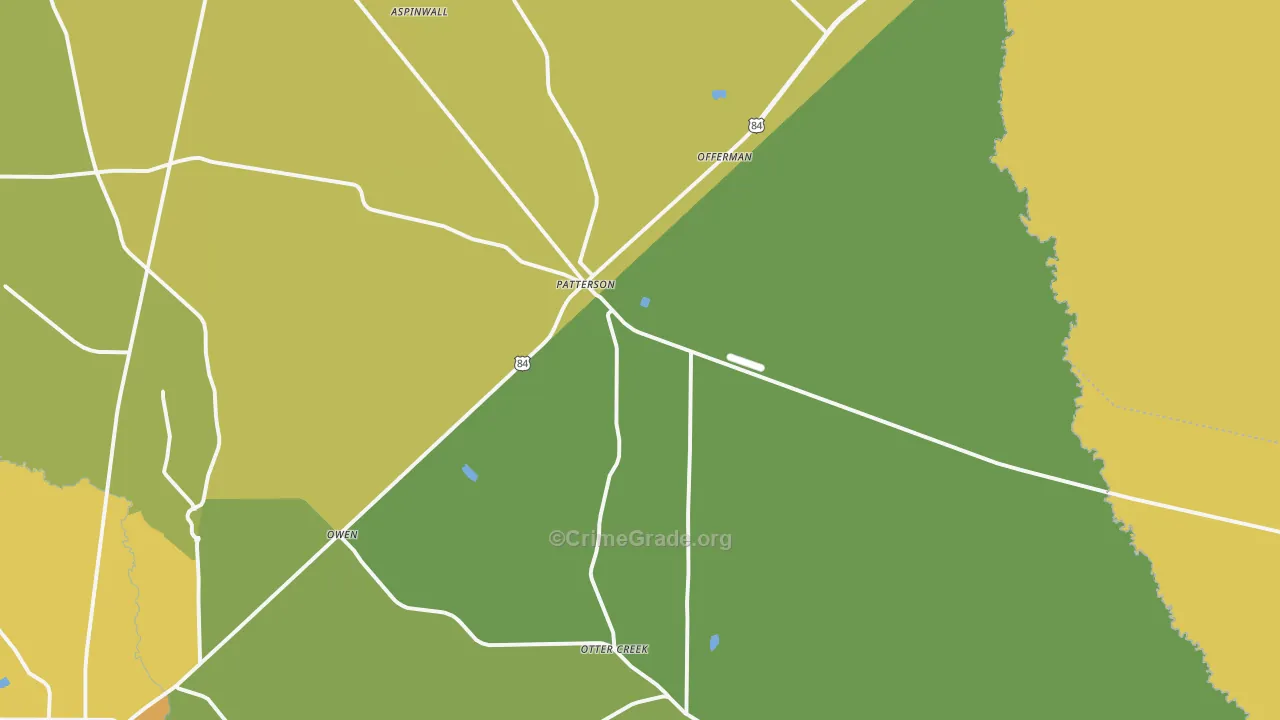 Patterson, GA Map of Drug-Related Crime Rates