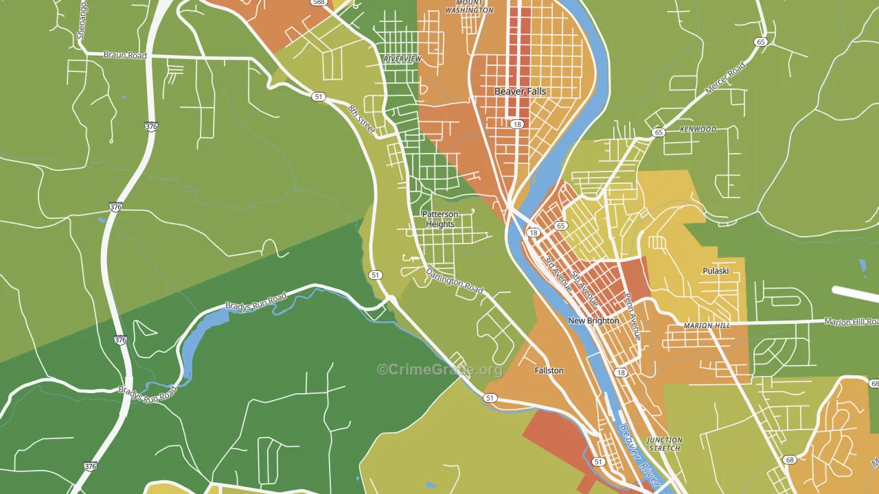 Patterson Heights, PA Map of Drug-Related Crime Rates