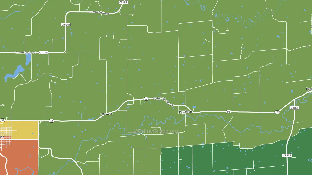 Patterson, IA Map of Drug-Related Crime Rates
