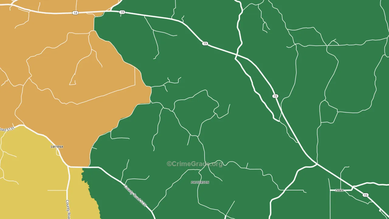 Patterson, MS Map of Drug-Related Crime Rates