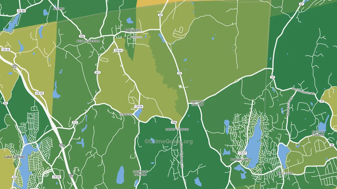 Patterson, NY Map of Drug-Related Crime Rates
