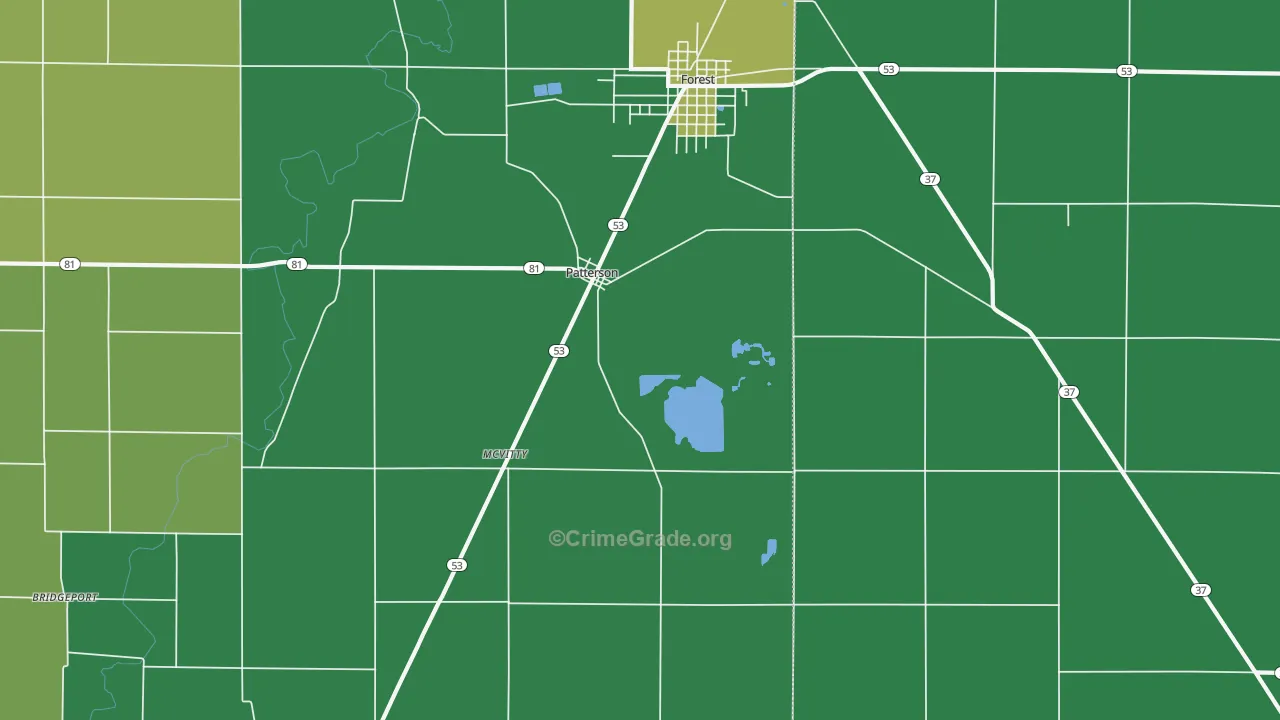 Patterson, OH Map of Drug-Related Crime Rates