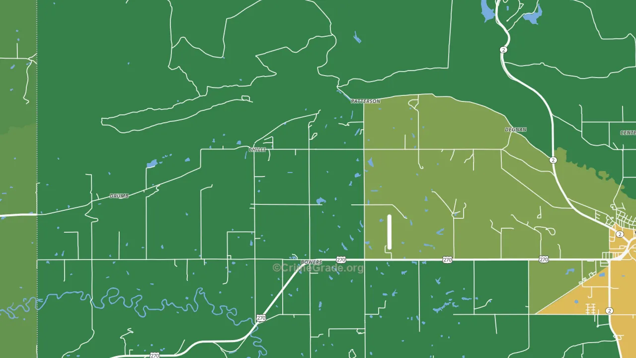 Patterson, OK Map of Drug-Related Crime Rates