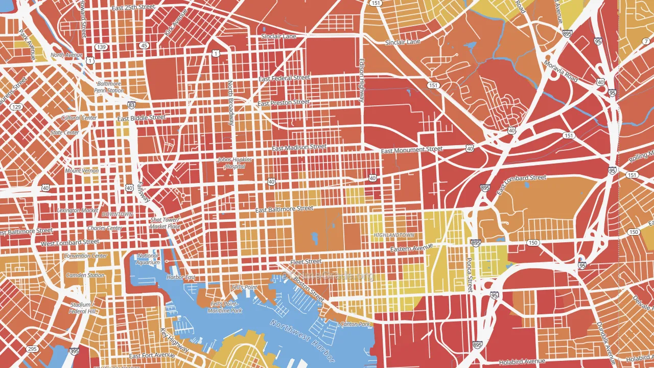 Patterson Park, Baltimore, MD Map of Drug-Related Crime Rates