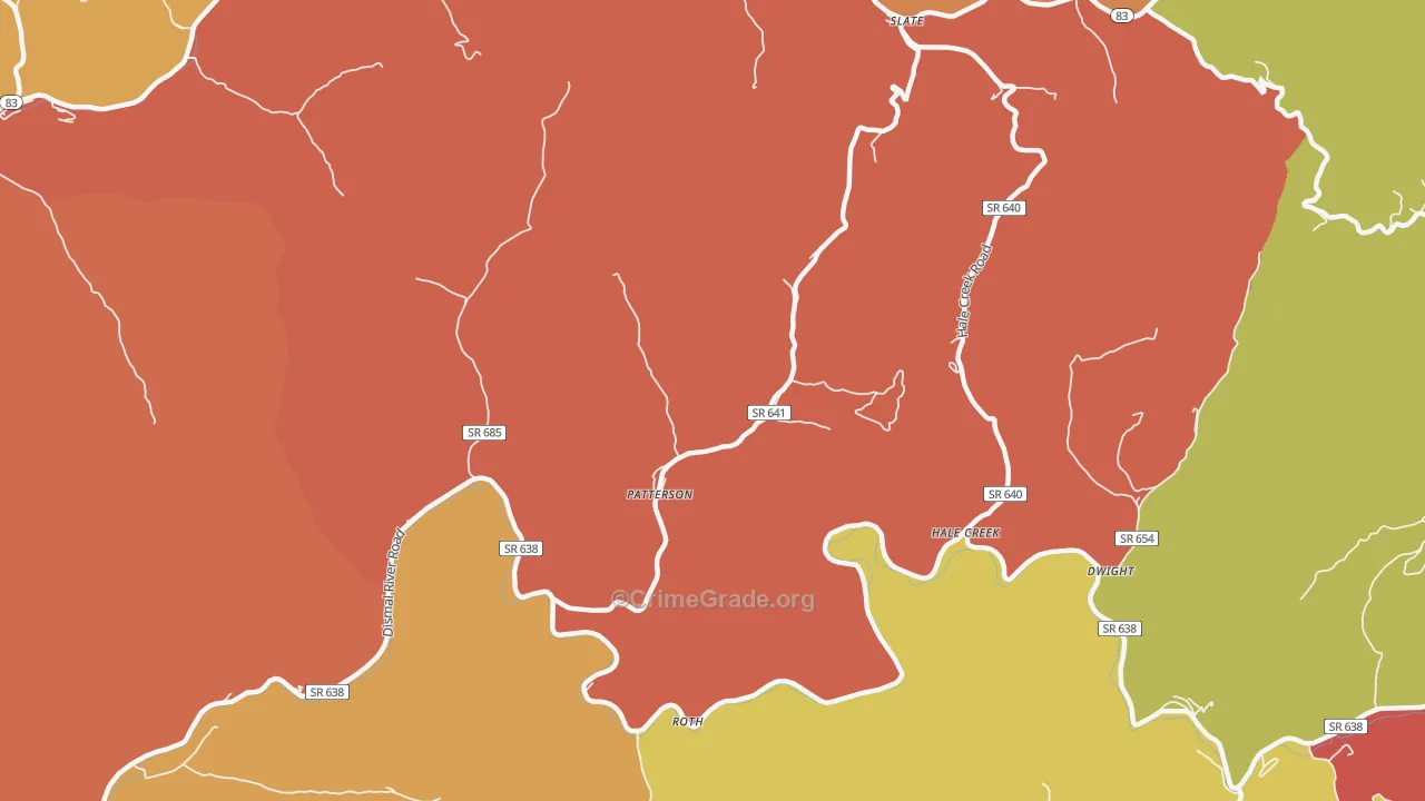 Patterson, VA Map of Drug-Related Crime Rates