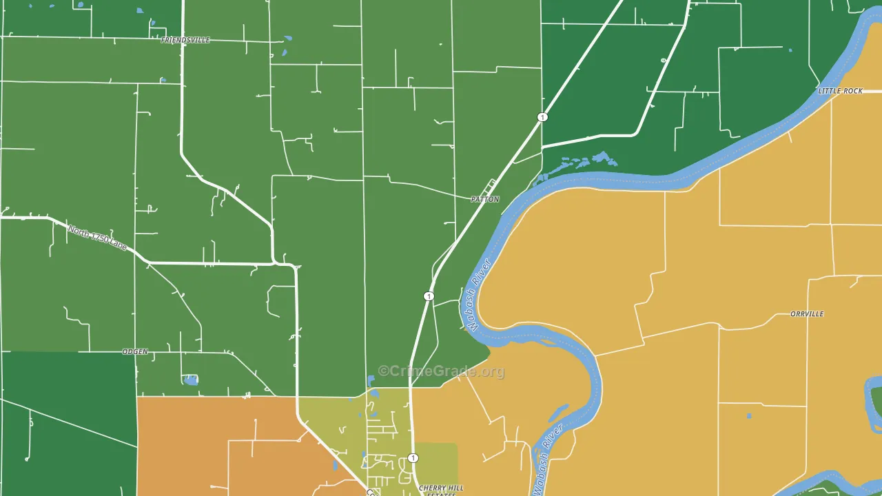 Patton, IL Map of Drug-Related Crime Rates