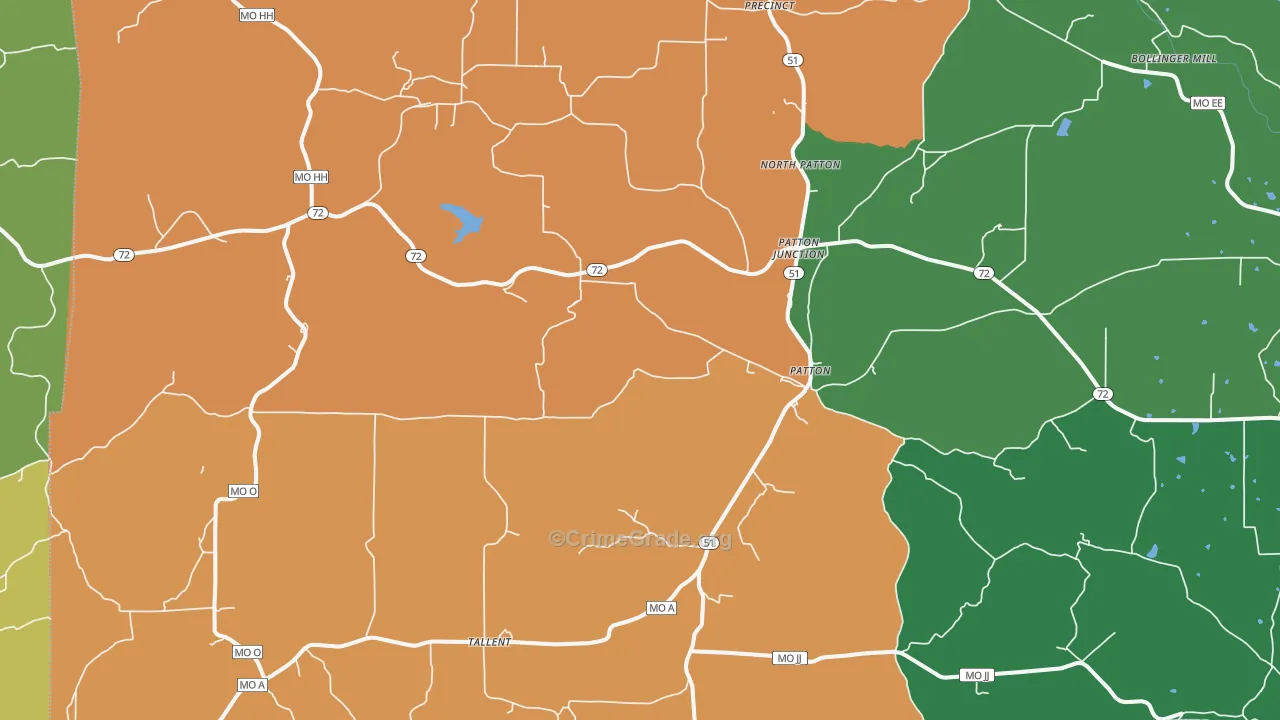 Patton, MO Map of Drug-Related Crime Rates