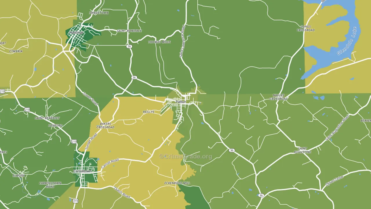 Patton, PA Map of Drug-Related Crime Rates