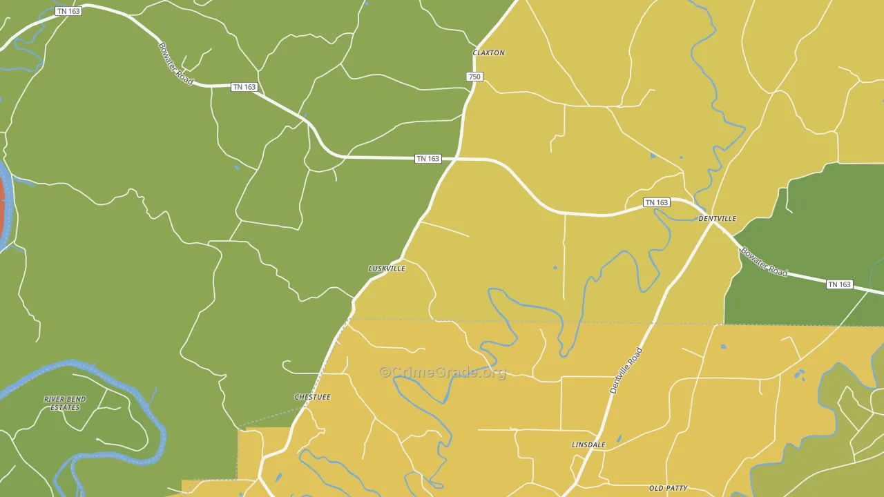 Patty, TN Map of Drug-Related Crime Rates