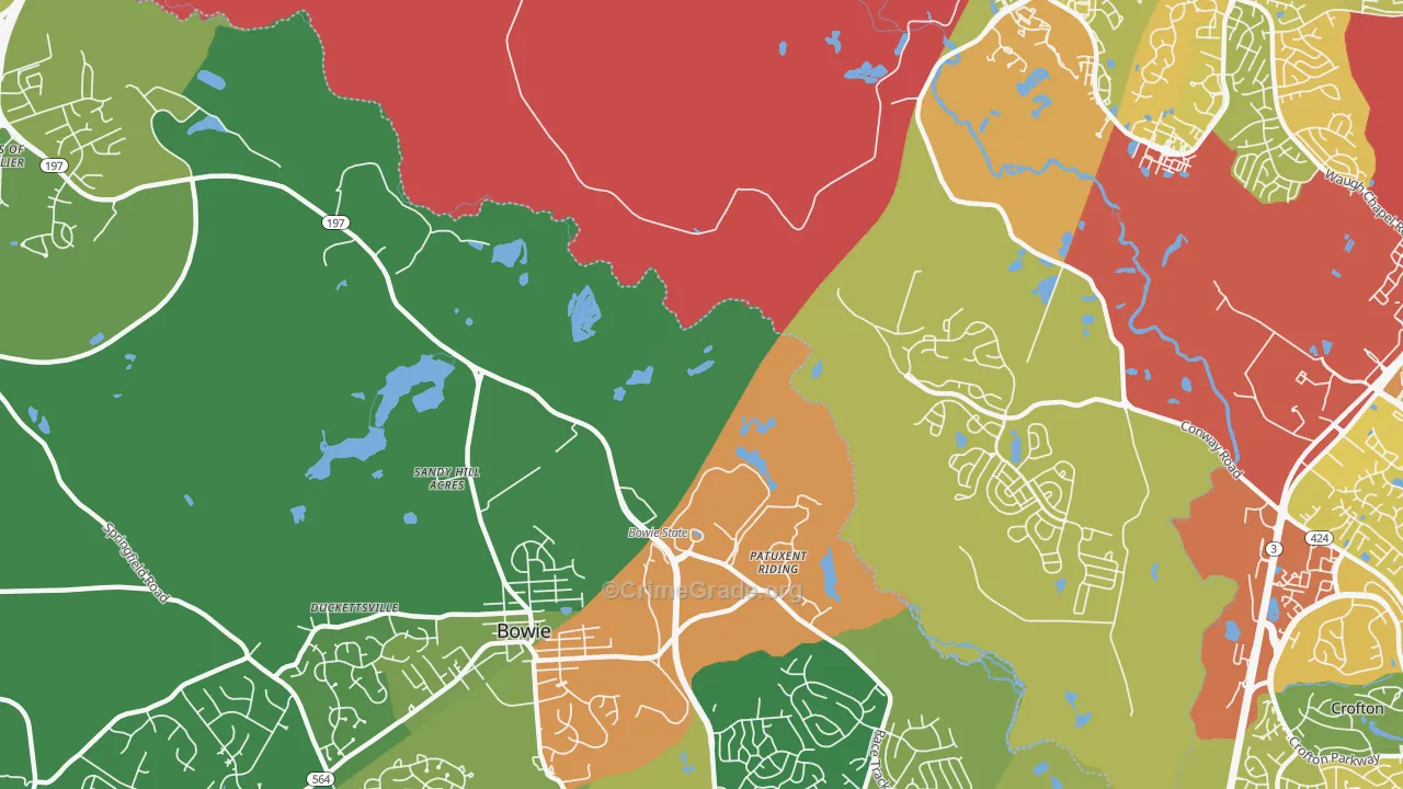 Patuxent, MD Map of Drug-Related Crime Rates