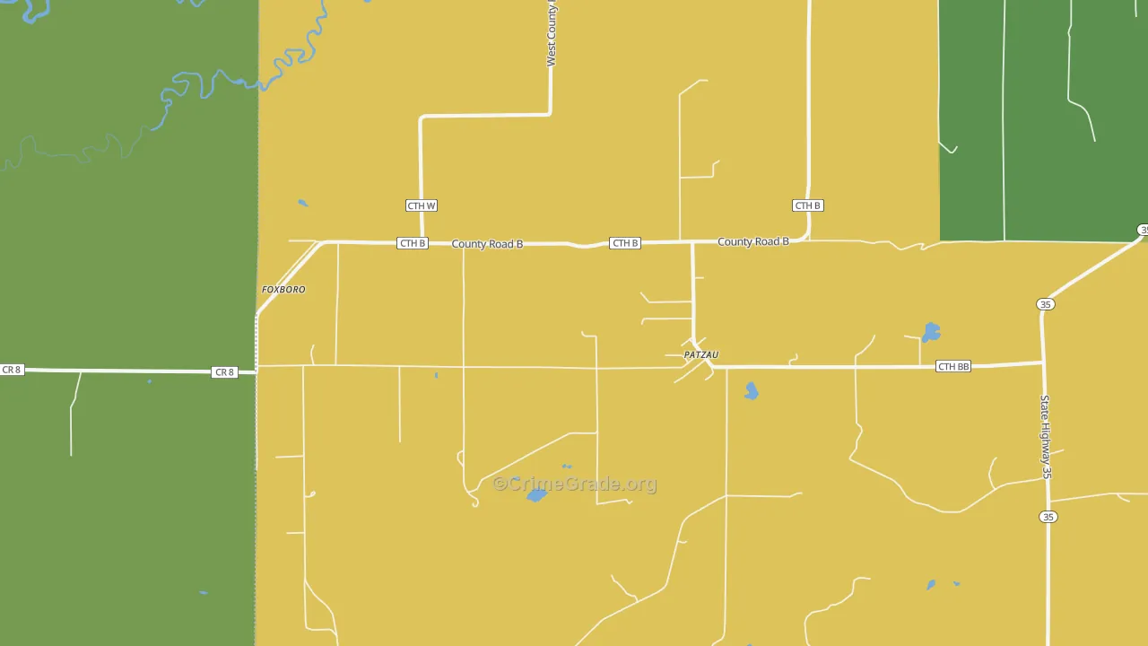 Patzau, WI Map of Drug-Related Crime Rates