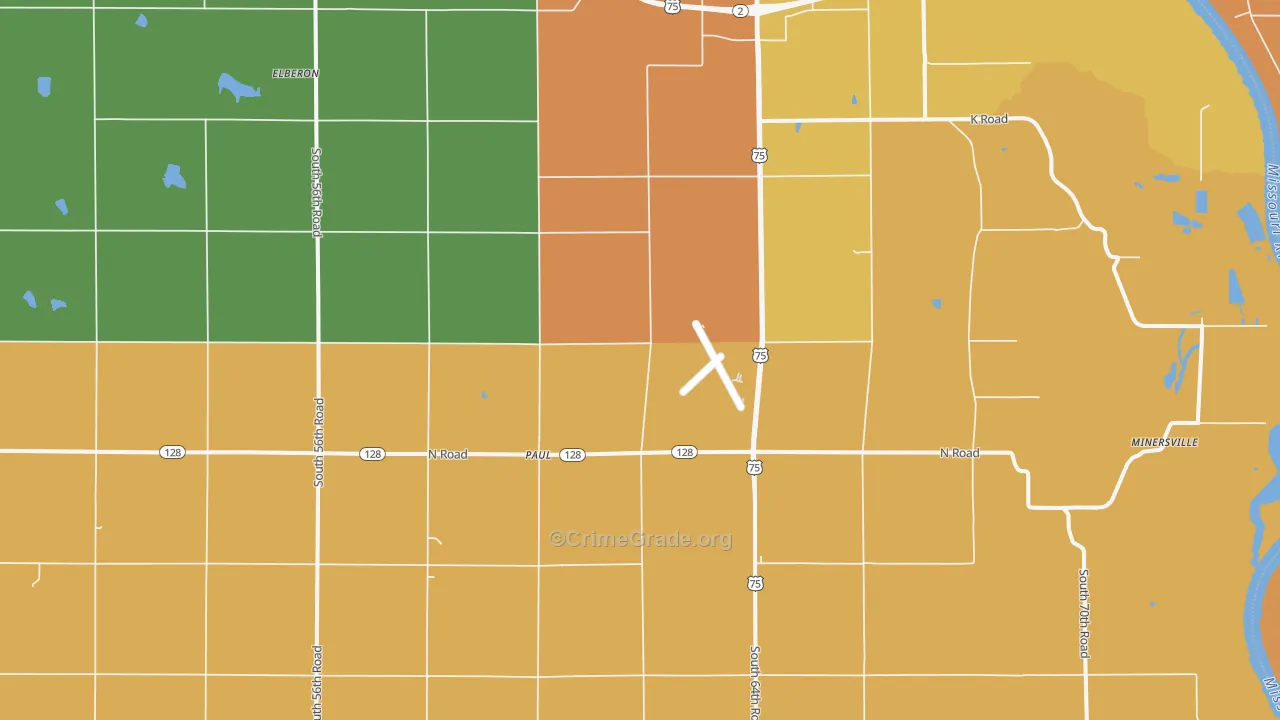 Paul, NE Map of Drug-Related Crime Rates
