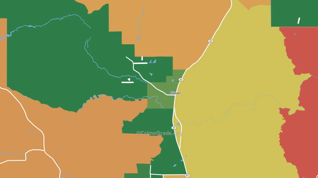 Paulden, AZ Map of Drug-Related Crime Rates