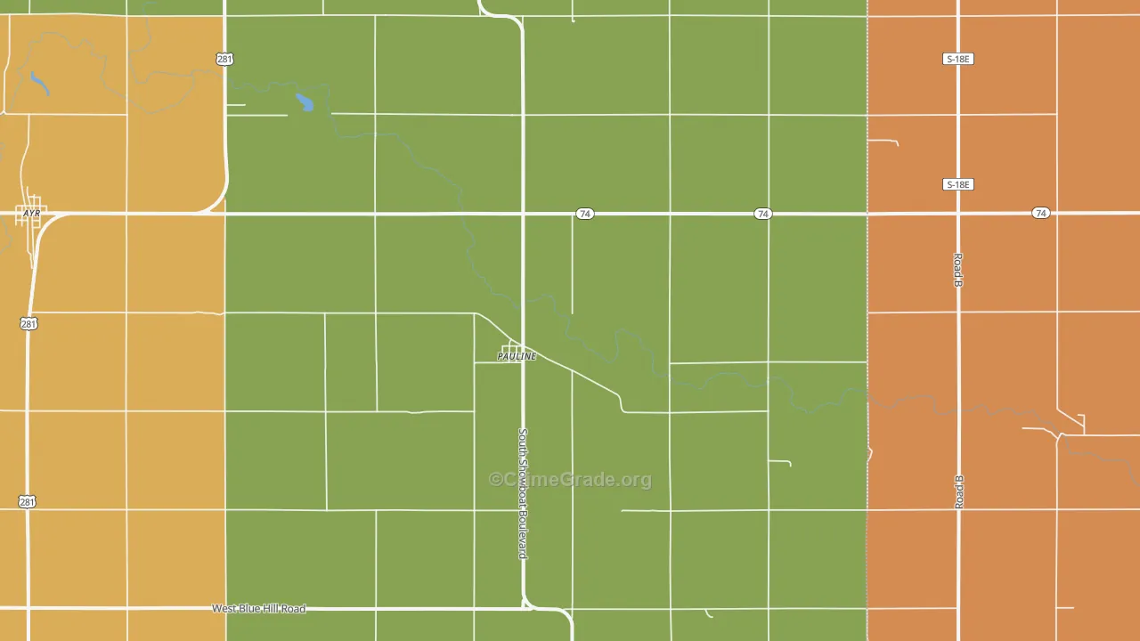 Pauline, NE Map of Drug-Related Crime Rates