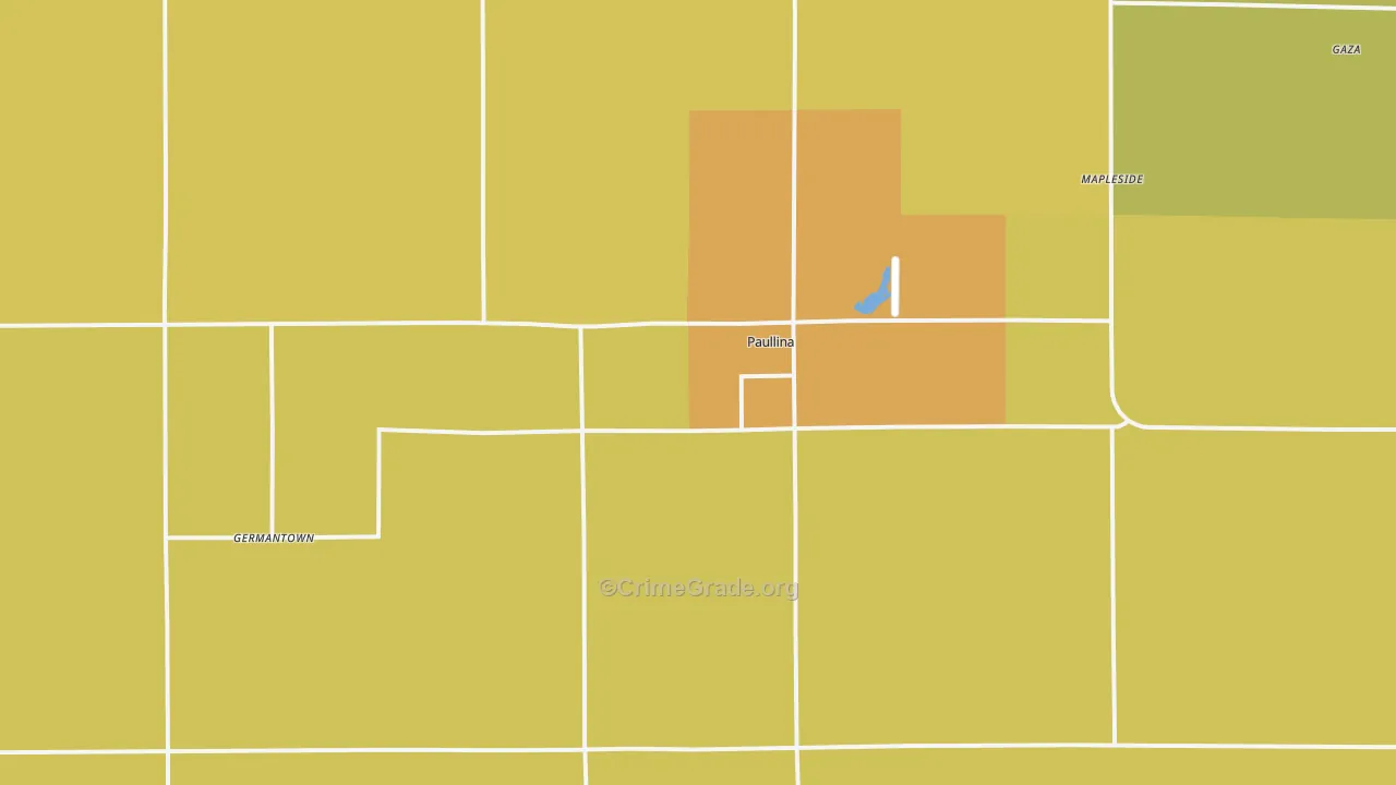 Paullina, IA Map of Drug-Related Crime Rates