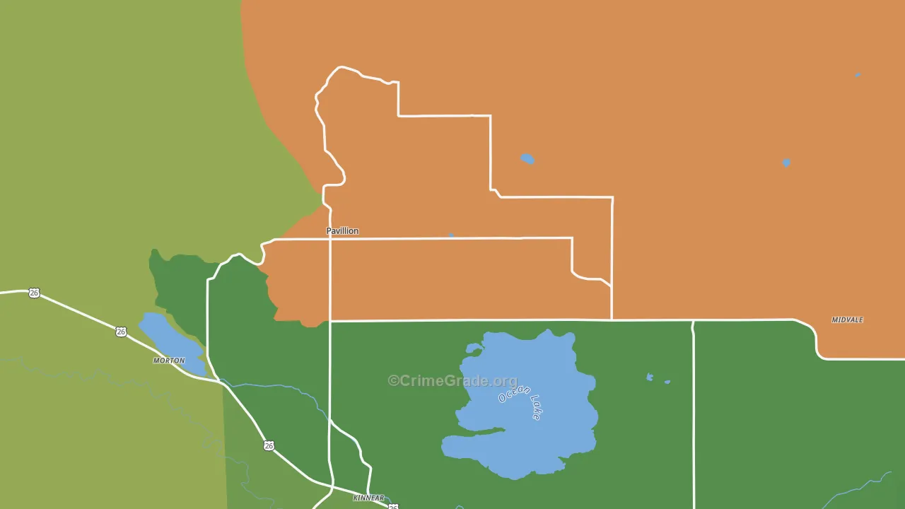 Pavillion, WY Map of Drug-Related Crime Rates
