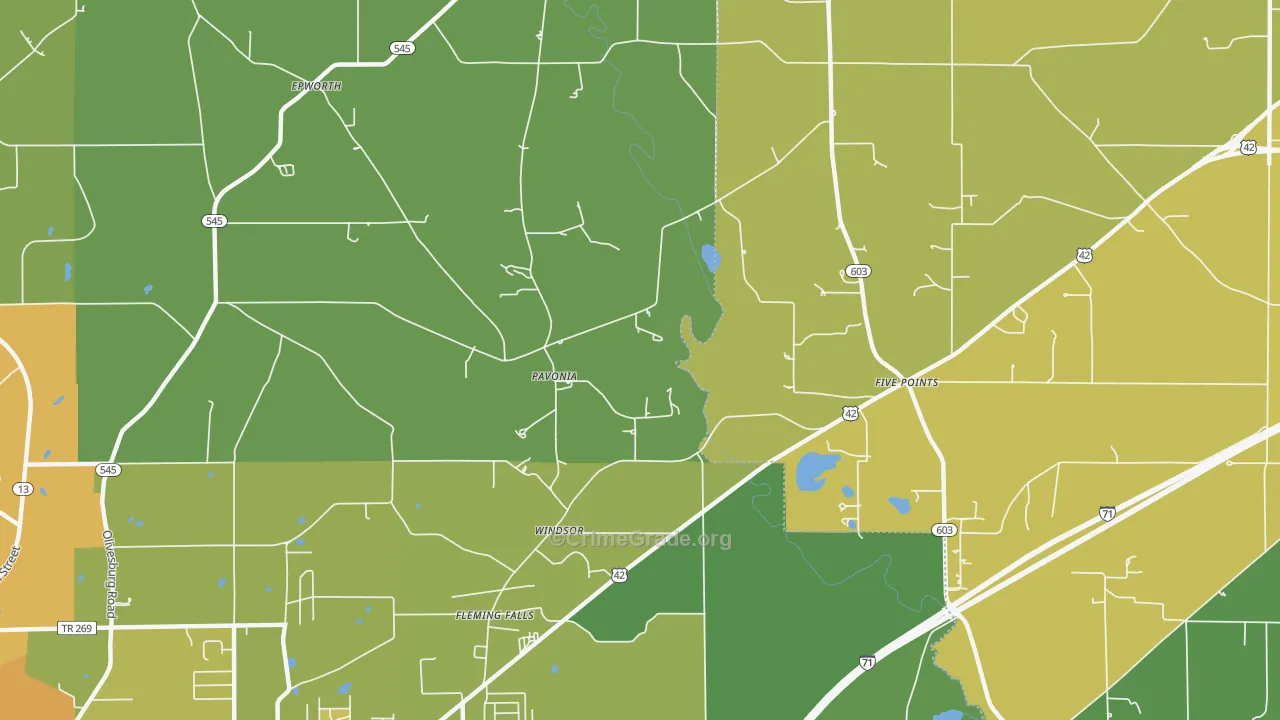 Pavonia, OH Map of Drug-Related Crime Rates