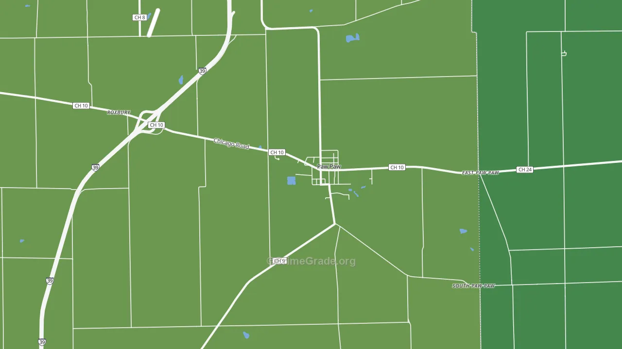 Paw Paw, IL Map of Drug-Related Crime Rates