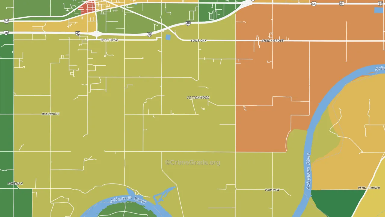 Paw Paw, OK Map of Drug-Related Crime Rates