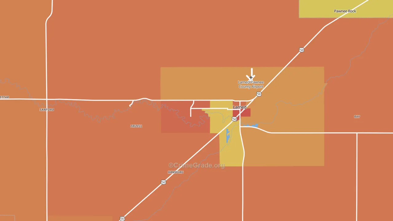 Pawnee County, KS Map of Drug-Related Crime Rates