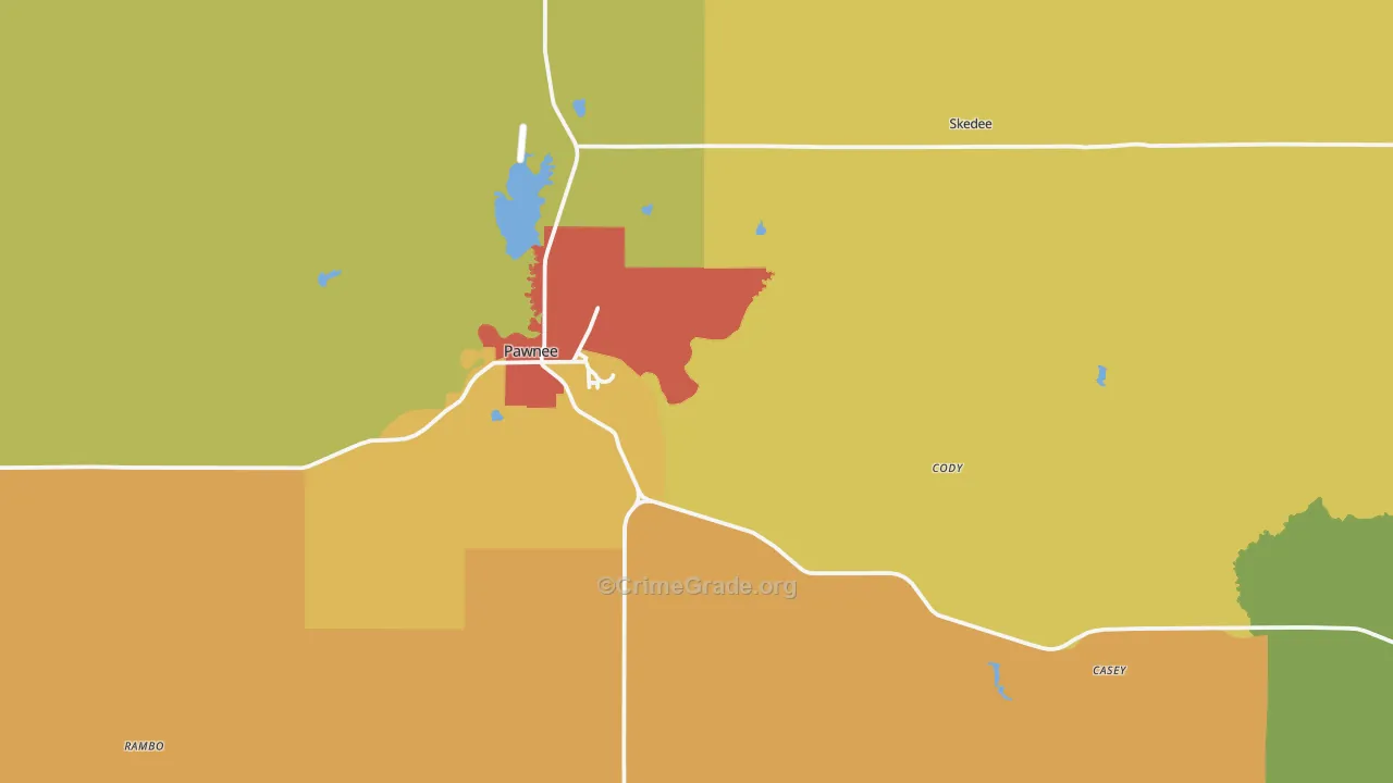 Pawnee, OK Map of Drug-Related Crime Rates