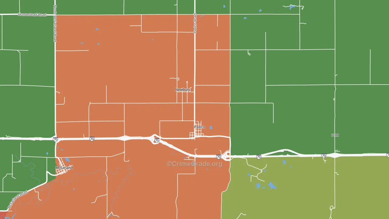 Paxico, KS Map of Drug-Related Crime Rates